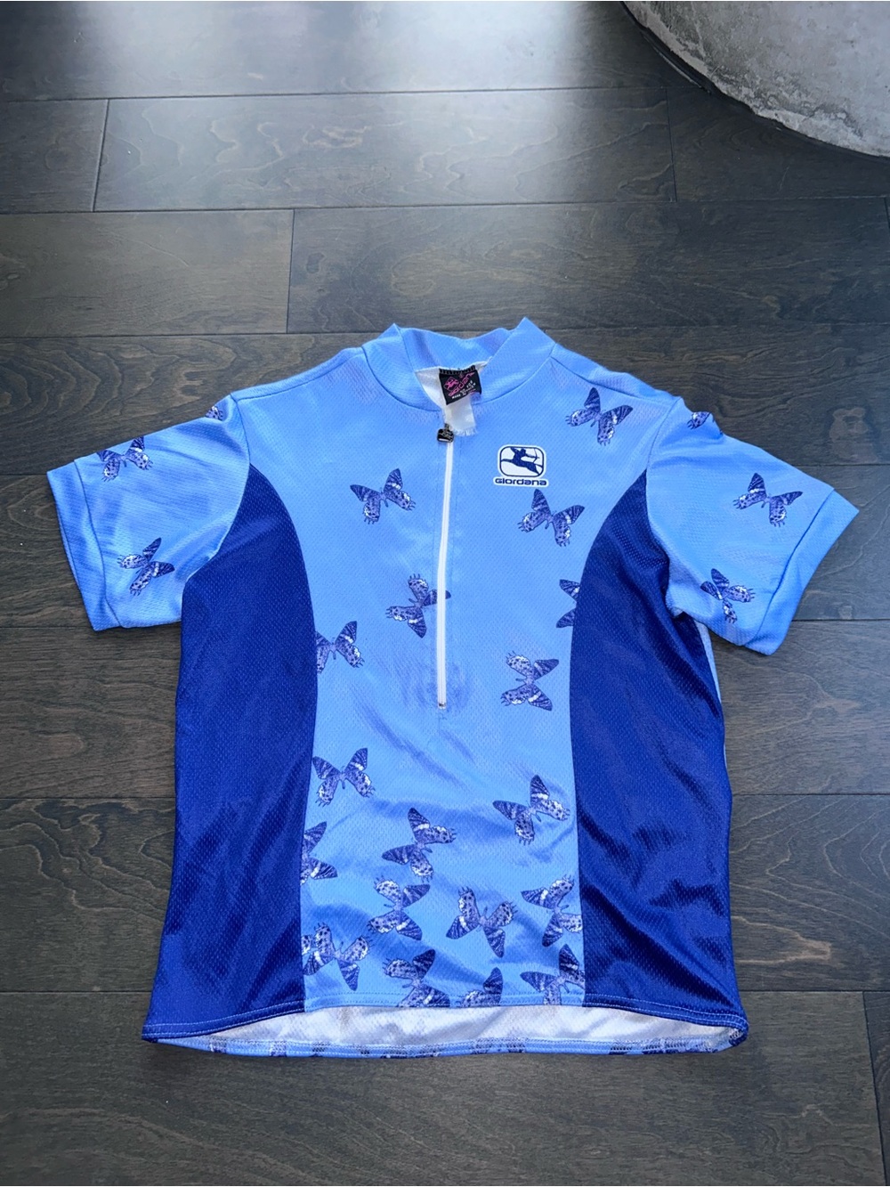 Womens Giordana Blue Butterfly Cycling Jersey